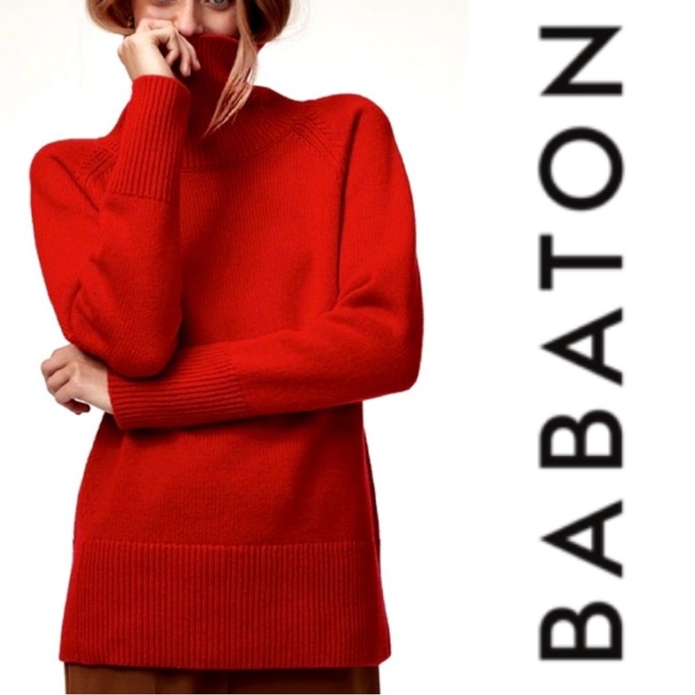 Babaton Nicolas Turtleneck Sweater in
Goji Berry